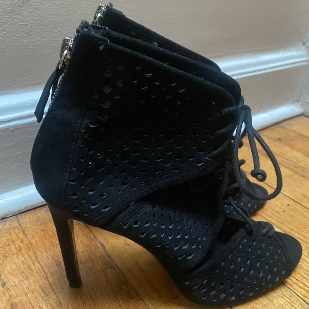 Zara High Heel Suede Peep Toe Shoe!